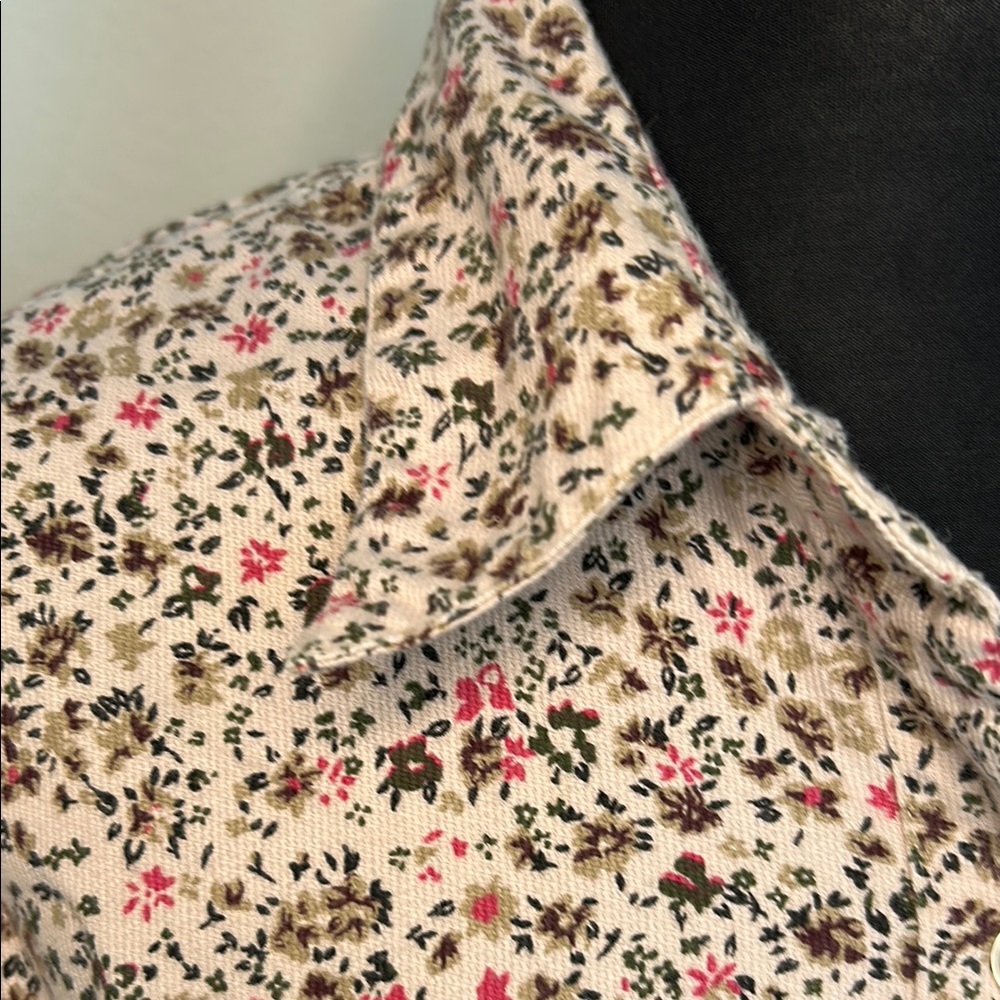 Classic Elements Multicolor corduroy Floral Button Down Shirt